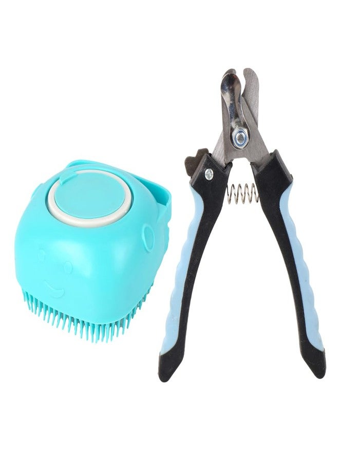 REGIIS PetCare Pro Dog Grooming Kit, Turquoise Silicone Brush with Nail Clipper, Professional Pet Grooming Tools for Dogs(pack of 2) - Image 1